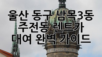 울산 동구 남목3동, 주전동 렌트카 대여: 완벽 가이드